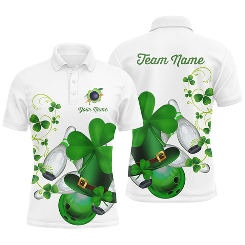 Green shamrock Mens polo bowling shirts Custom St Patrick Day team league bowling jerseys NQS7060