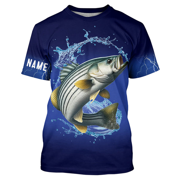 Striped Bass Fishing blue lightning fishing shirts Customized striper fishing jerseys NQS299