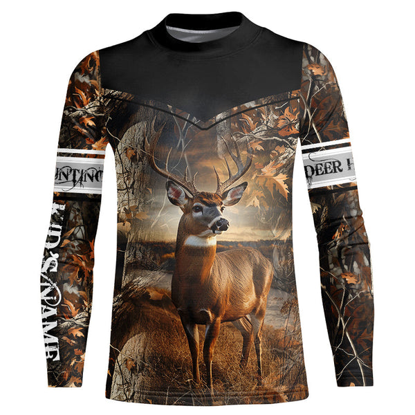 Deer Hunting big game camo Custom Name 3D All over print shirts - personalized hunting gifts - NQS737