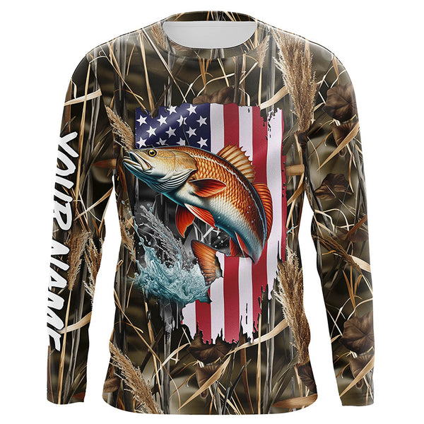 American Redfish fishing camo custom fishing shirts for men, women, kid NQS1033