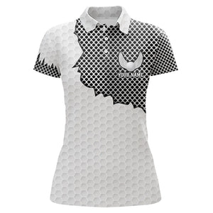 White golf ball pattern metal Womens golf polos shirts custom cool polo shirts for ladies NQS9251