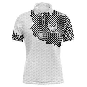 White golf ball pattern metal Mens golf polos shirts custom cool polo shirts for men, golfing gifts NQS9251