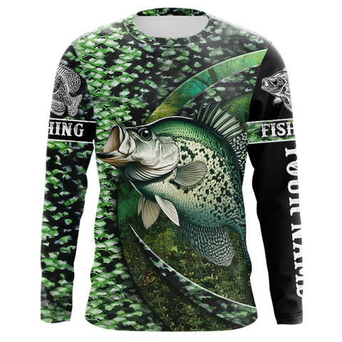 Crappie fishing shirts Custom name Long Sleeve UV protection shirt for anglers NQS1038