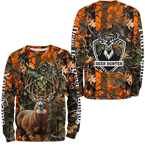 Deer Hunting big game camo Grim Reaper Custom Name 3D All over print shirts NQS742