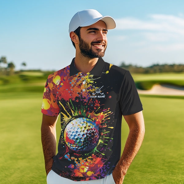 Colorful Golf ball jersey Golf Polo Shirts For Men Custom Team Name golf uniform for men NQS9771