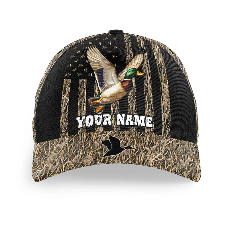 Duck hunting waterfowl camo American flag Custom hunting hat Unisex duck hunting Baseball hat NQS6734