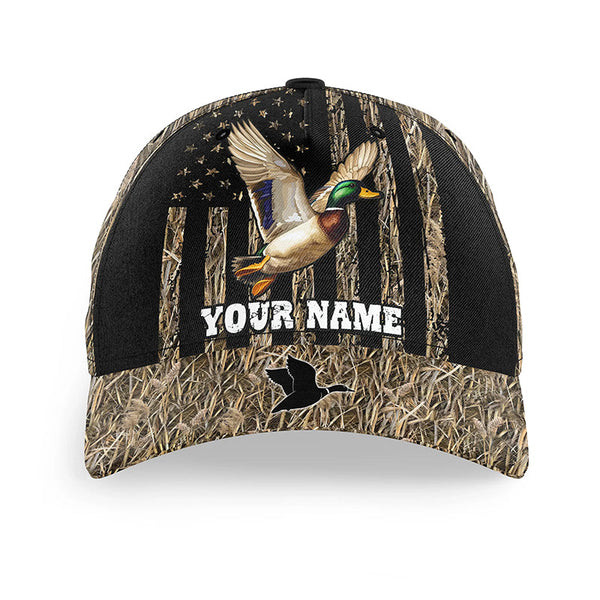 Duck hunting waterfowl camo American flag Custom hunting hat Unisex duck hunting Baseball hat NQS6734