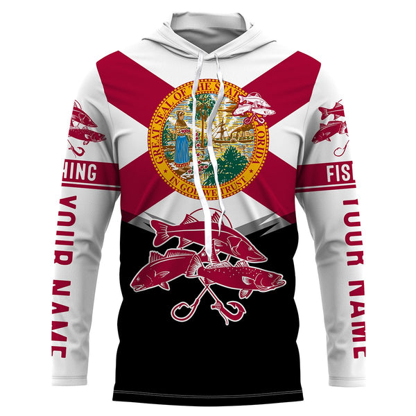 Inshore slam Florida flag Redfish, snook, trout Custome Name Fishing Jerseys Performance UV Protection UPF 30+ fishing Shirts - NQS2432
