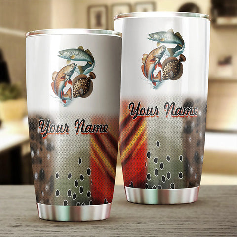 Texas Slam Fishing Scale Customize name Fishing Tumbler Cup Personalized Fishing gift for fisherman - NQS253