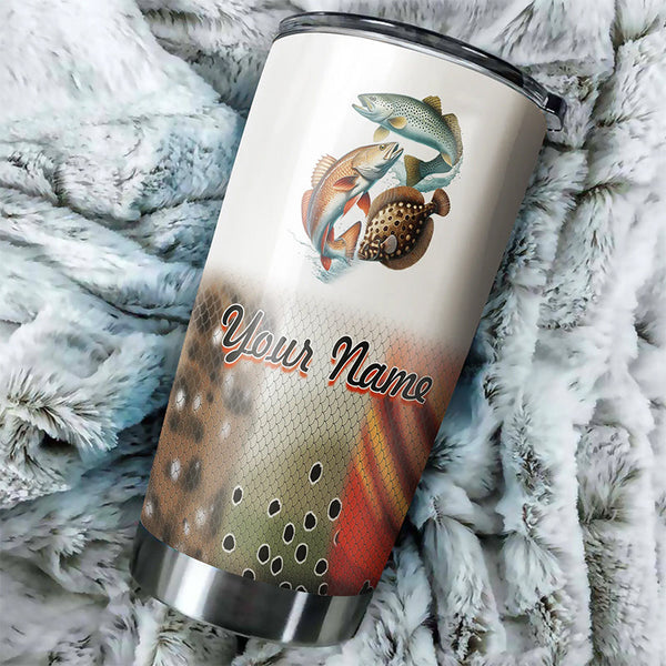 Texas Slam Fishing Scale Customize name Fishing Tumbler Cup Personalized Fishing gift for fisherman - NQS253