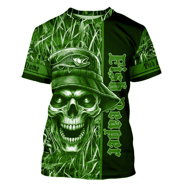 Fish reaper fishing green camo UV protection custom fishing shirts NQS2445