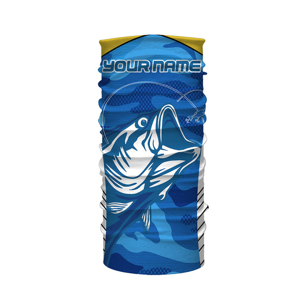 Bass Fishing tattoo blue UV protection  customize name long sleeves fishing shirts NQS2328