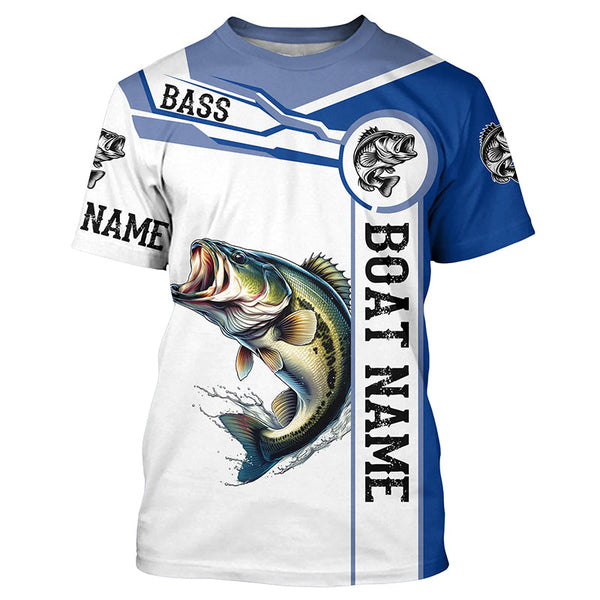 Largemouth Bass fishing UV protection Customize name and boat name long sleeves fishing shirts NQS1579