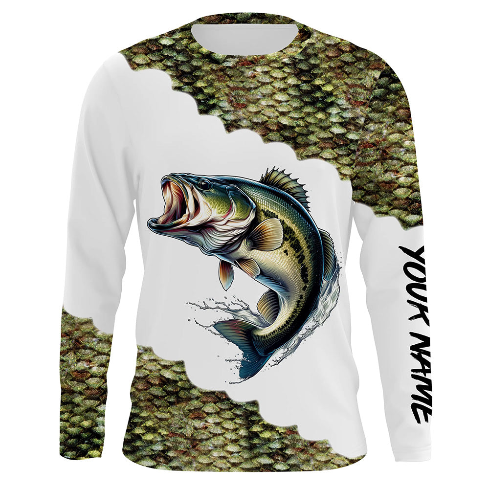 Largemouth Bass fishing custom Performance Long Sleeve UV protection fishing apparel NQS1109