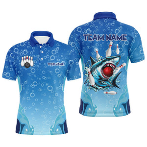 Funny Blue water bubble Shark Bowling Shirt for Men Custom Shark Bowling Team Jerseys, gift for bowler NQS9145