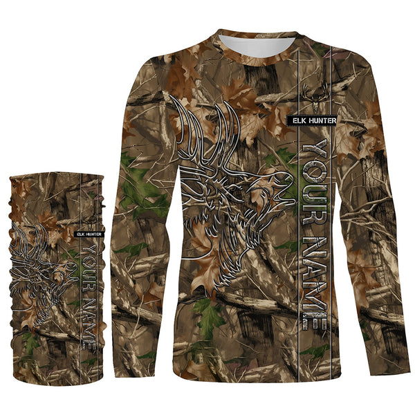 Elk Hunting tree camo Custom All Over Printed Shirt Personalized Hunting gifts For Men, women, Kid NQS3913