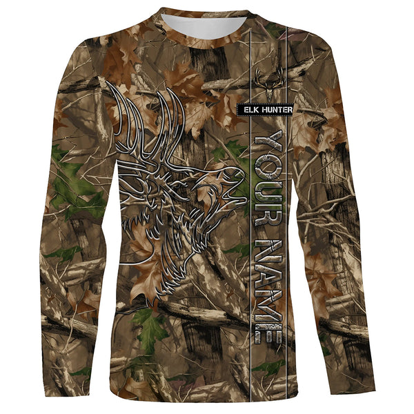 Elk Hunting tree camo Custom All Over Printed Shirt Personalized Hunting gifts For Men, women, Kid NQS3913