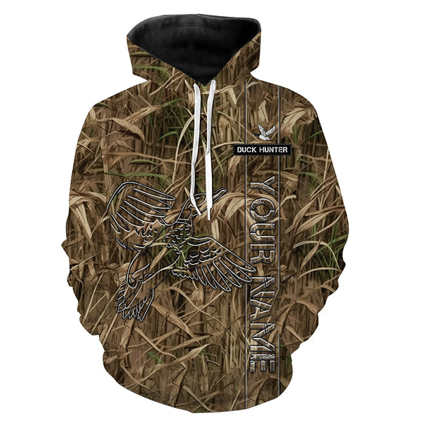 Duck Hunting waterfowl camo Custom Name All Over Printed Shirts, Hunting Gift For Men, Women And Kid NQS3914