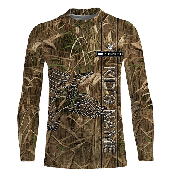 Duck Hunting waterfowl camo Custom Name All Over Printed Shirts, Hunting Gift For Men, Women And Kid NQS3914