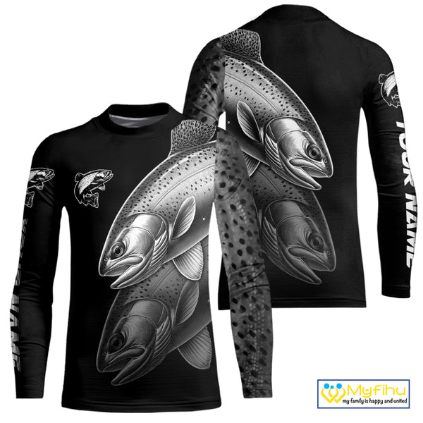 Rainbow Trout performance Fishing Shirts Custom Trout Fishing Long Sleeve Tournament Fishing Shirts NQS10114