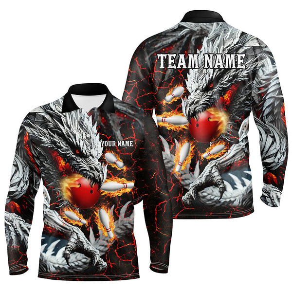 Red Magma Custom Dragon Flame Bowling Team Shirts Men Bowling League Jerseys Bowler Outfit NQS8252