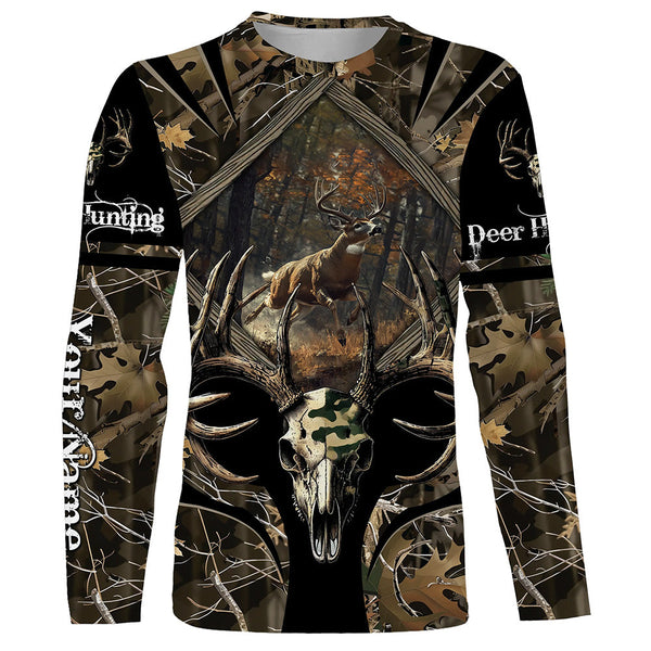 Deer Hunting Skull Camo Reaper Customize Name 3D All Over Printed Shirts Personalized gift NQS721