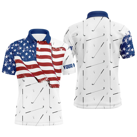 Funny Mens golf polo shirt custom American flag patriotic white golf camo shirts talk birdie to me NQS9205