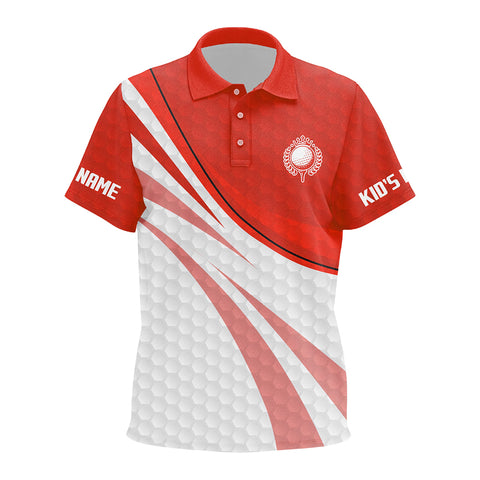 Red and white Kid Golf Polo Shirts Custom Kid red golf polo golfer gifts NQS9208