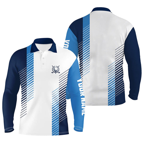 White and blue Mens golf polo shirts custom golf ball shirt for men, best men golf wear NQS6162