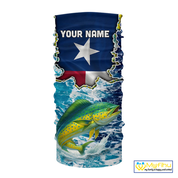 Texas Mahi Mahi Fishing blue ocean camo custom Mahi Mahi long sleeves performance fishing shirts NQS10000