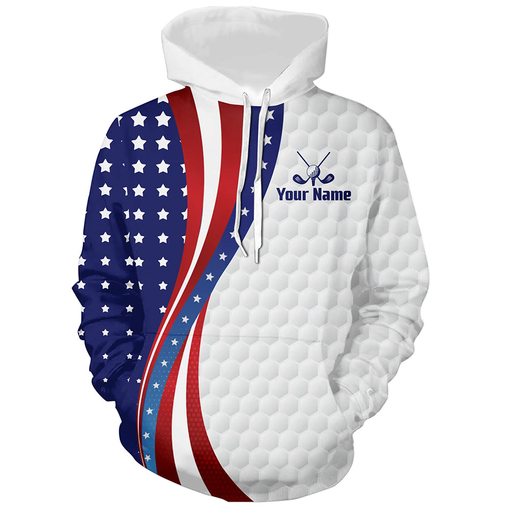 Red, White and Blue American Flag Golf Hoodies custom patriotic team golf uniform NQS9259