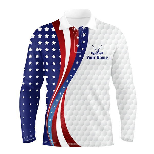 Red, White and Blue American Flag Mens golf polos shirts custom patriotic team mens golf tops NQS9259