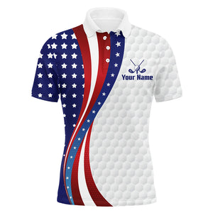 Red, White and Blue American Flag Mens golf polos shirts custom patriotic team mens golf tops NQS9259