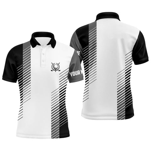 Black and white Mens golf polo shirts custom golf ball shirt for men, best men golf wear NQS7186