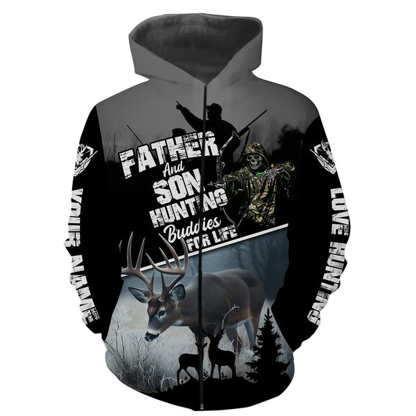 Father and Son Hunting Buddies For Life Deer Hunting bow hunter Grim Reaper Custom Name hunting apparel NQS744