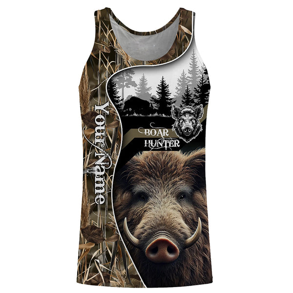 Wild Boar Hunting Camo Customize Name 3D All Over Printed Shirts Personalized Hunting gifts NQS635