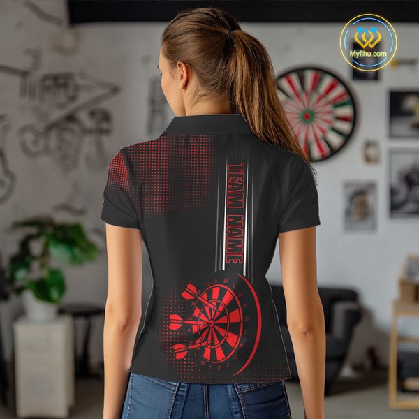 Personalized Black and Red Darts Shirt For Women Custom Dart Outfit Team Jerseys NQS10593