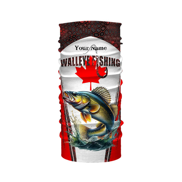 Walleye fishing red camo Custom Canadian flag UV Protection Fishing Shirts NQS5652
