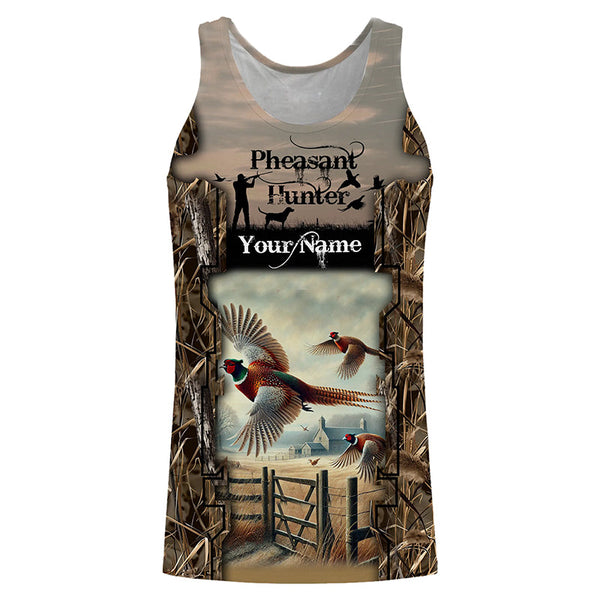 Pheasant Hunting Camo Customize Name 3D All Over Printed Shirts Personalized gift For Hunting Lovers NQS684