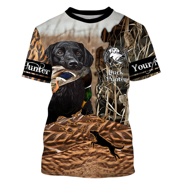 Labrador Retriever Mallard Duck hunting dog waterfowl camo custom name all over printed hunting shirts NQSD50