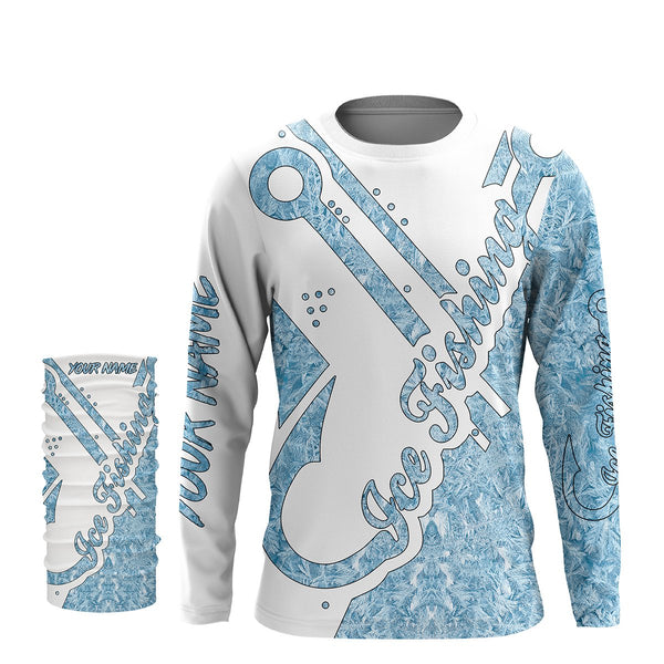 Ice fishing clothing winter camo fish hook tattoo Custom fishing gift for men, women, Kid NQS2472