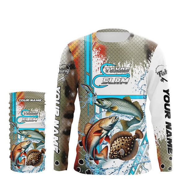 Redfish, Trout, Flounder fishing scales custom fishing team jerseys, Texas Slam fishing apparel NQS9144