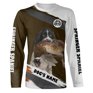 English Springer Spaniel Pheasant Hunting Dog Custom Dog Name Shirts, Pheasant Hunting Gifts FSD4519