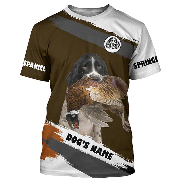 English Springer Spaniel Pheasant Hunting Dog Custom Dog Name Shirts, Pheasant Hunting Gifts FSD4519