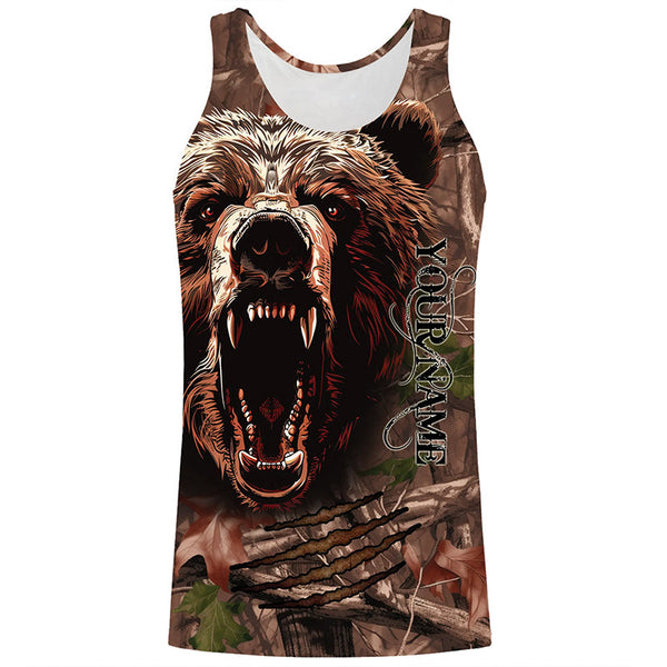 Bear Hunting Camo Customize Name 3D All Over Printed Shirts Personalized Hunting gifts NQS601