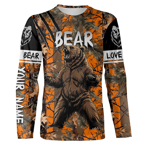 Bear hunter big game hunting Customize Name 3D All Over Printed Shirts, Bear hunting apparel NQS996