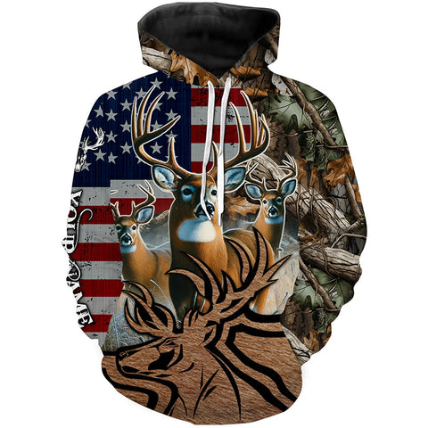 American Deer hunting camouflage shirt Customize Name 3D All Over Printed Shirts NQS1156