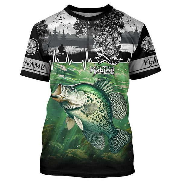 Crappie Fishing UV protection Custom name long sleeves fishing shirts for men, women, kid NQS2639