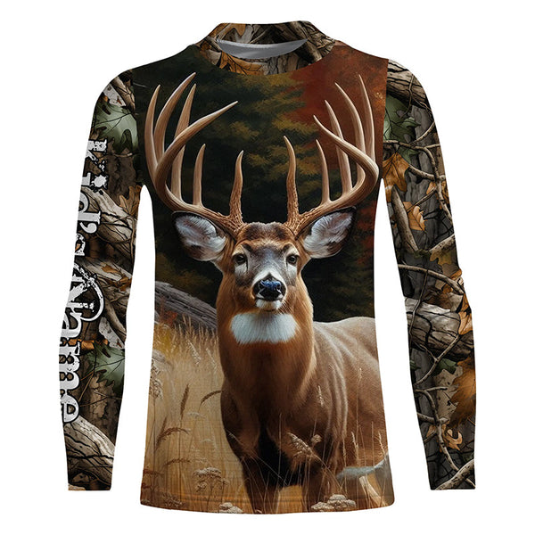 Deer Hunting Camo Customize Name 3D All Over Printed Shirts Personalized gift For Adult And Kid NQS720