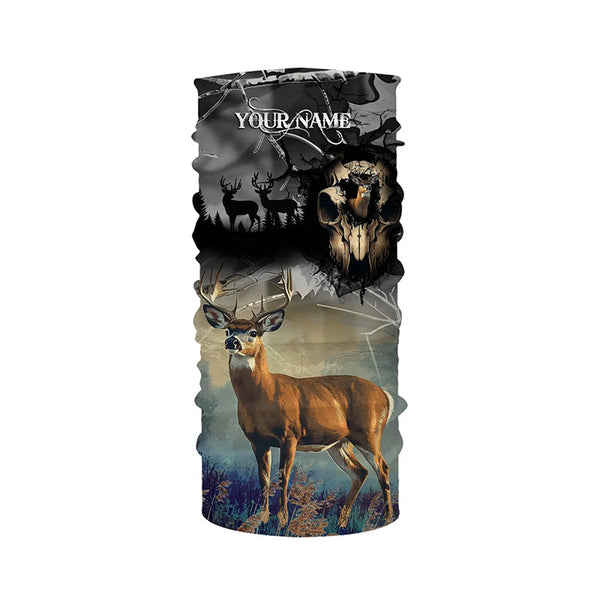 Deer hunting Skull camo Custom Name 3D All over print shirts - personalized hunting gifts - NQS729